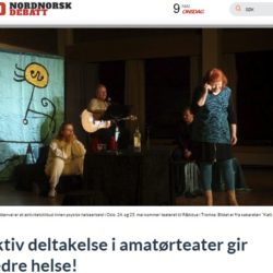 Teater og psykisk helse debattinnlegg Nordlys 9 mai 2018